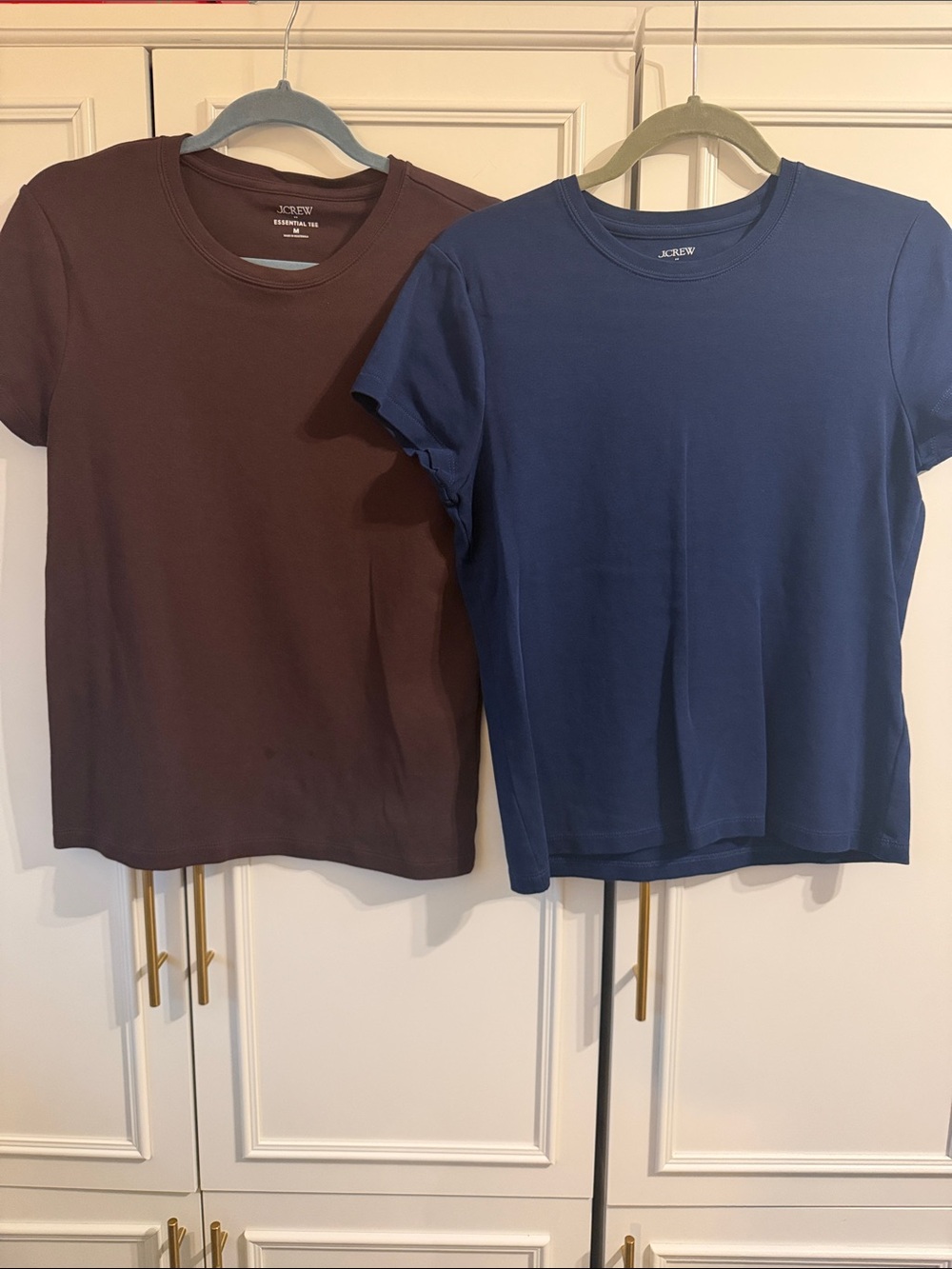 J. Crew Short-Sleeve Tees in Navy Blue and Chocolate Brown